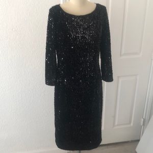 Black Velvet sequin dress.